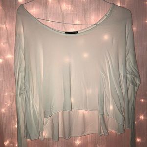 Brandy Melville Cropped White Flowy Top